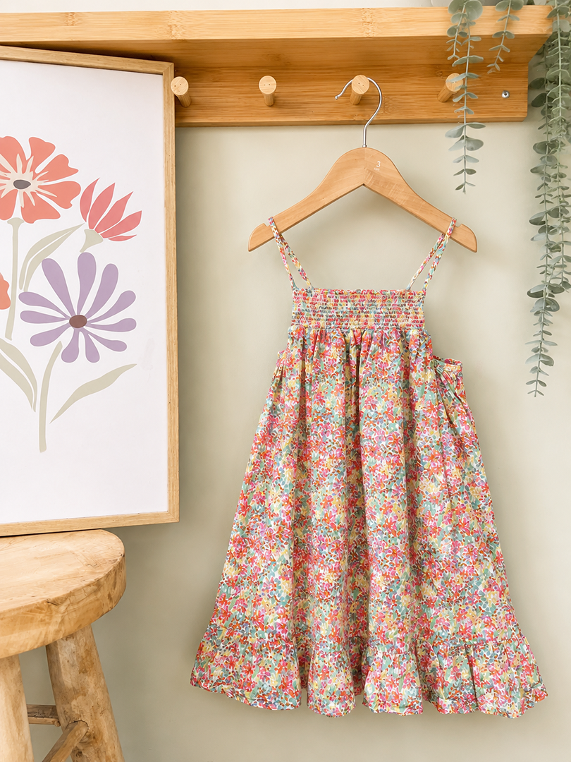 Robe d'été fille Du Pareil au Même Dpam 4 ans fleurie rose