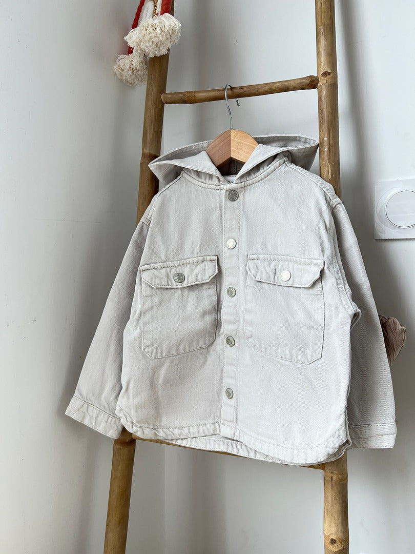 Veste en jean à capuche mi-saison garçon Zara - 2 ans 3 ans - beige