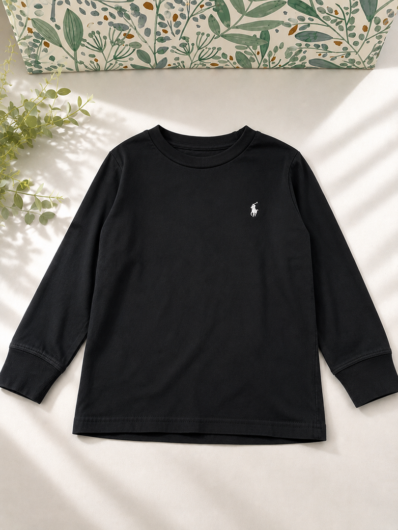 T-shirt Manches Longues Noir Polo Ralph Lauren 3 Ans Garçon Mi-saison