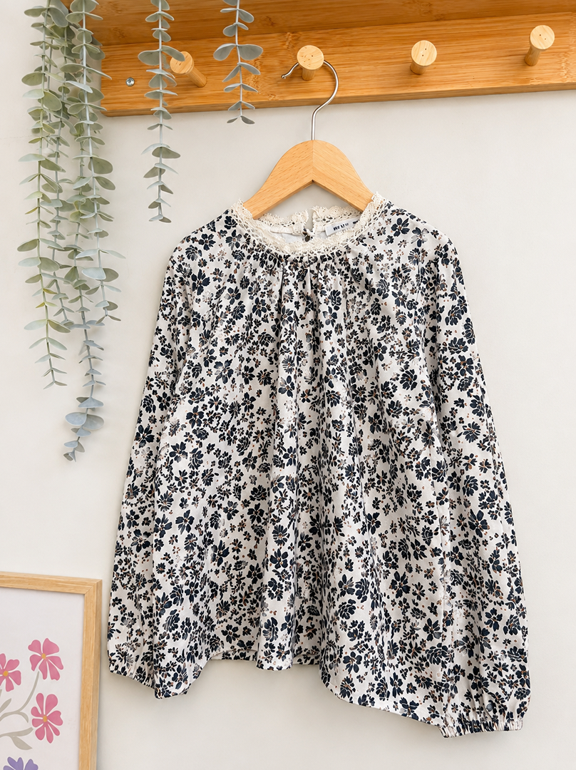 Blouse fille Mini Mignon 4 ans écru mi-saison manches longues