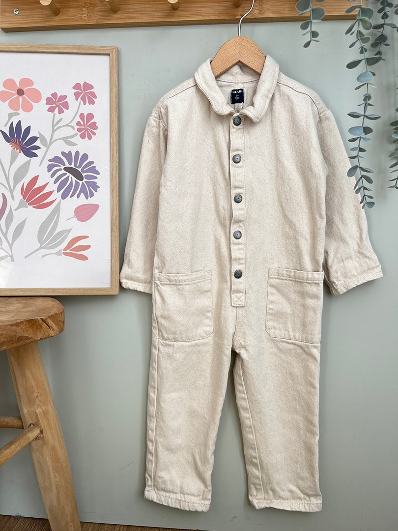 Combinaison en jean fille Kiabi - 2 ans - Beige