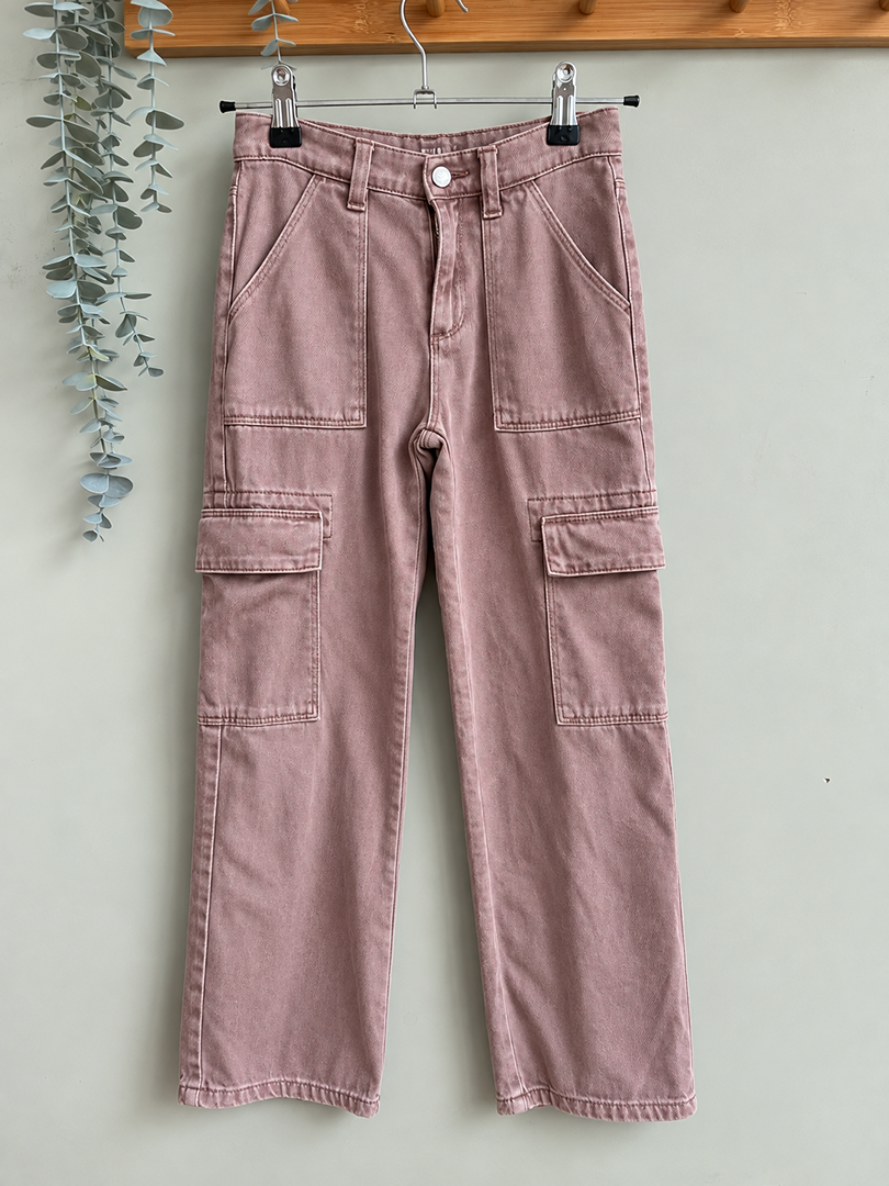 Pantalon cargo fille Kiabi mi-saison rose 7 ans
