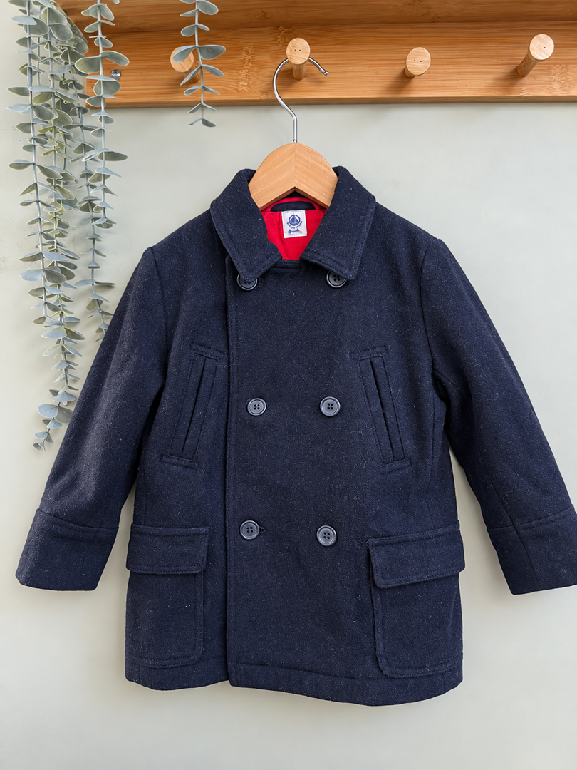 Cabans bleu marine Petit Bateau garçon hiver manches longues 4 ans