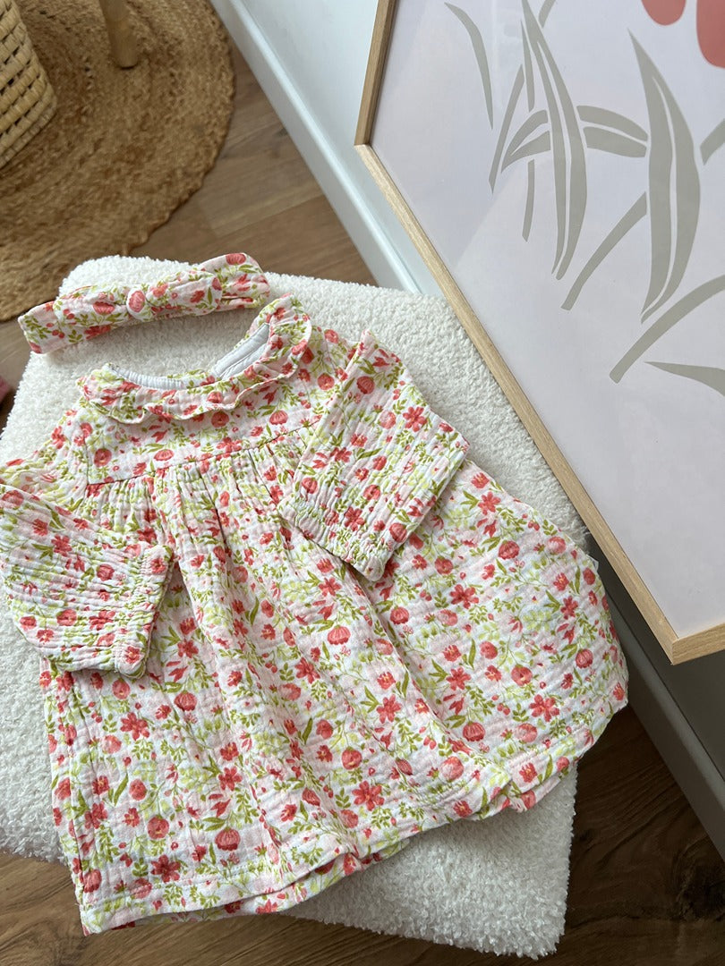 Ensemble robe + bandeau fille été Sergent Major - 3 mois - Rose