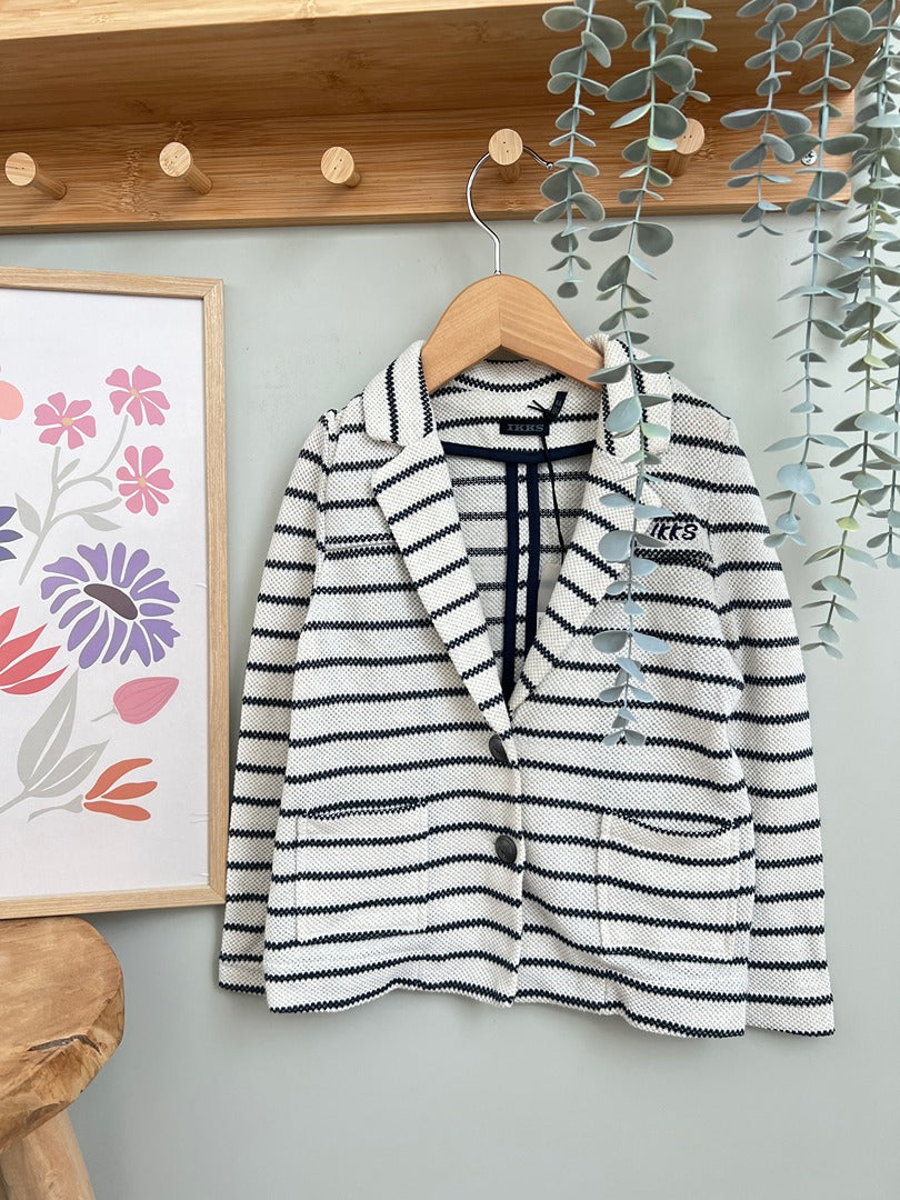 Veste blazer neuf Ikks fille - 4 ans / 104 cm - Crème et bleu marine - État : Excellent