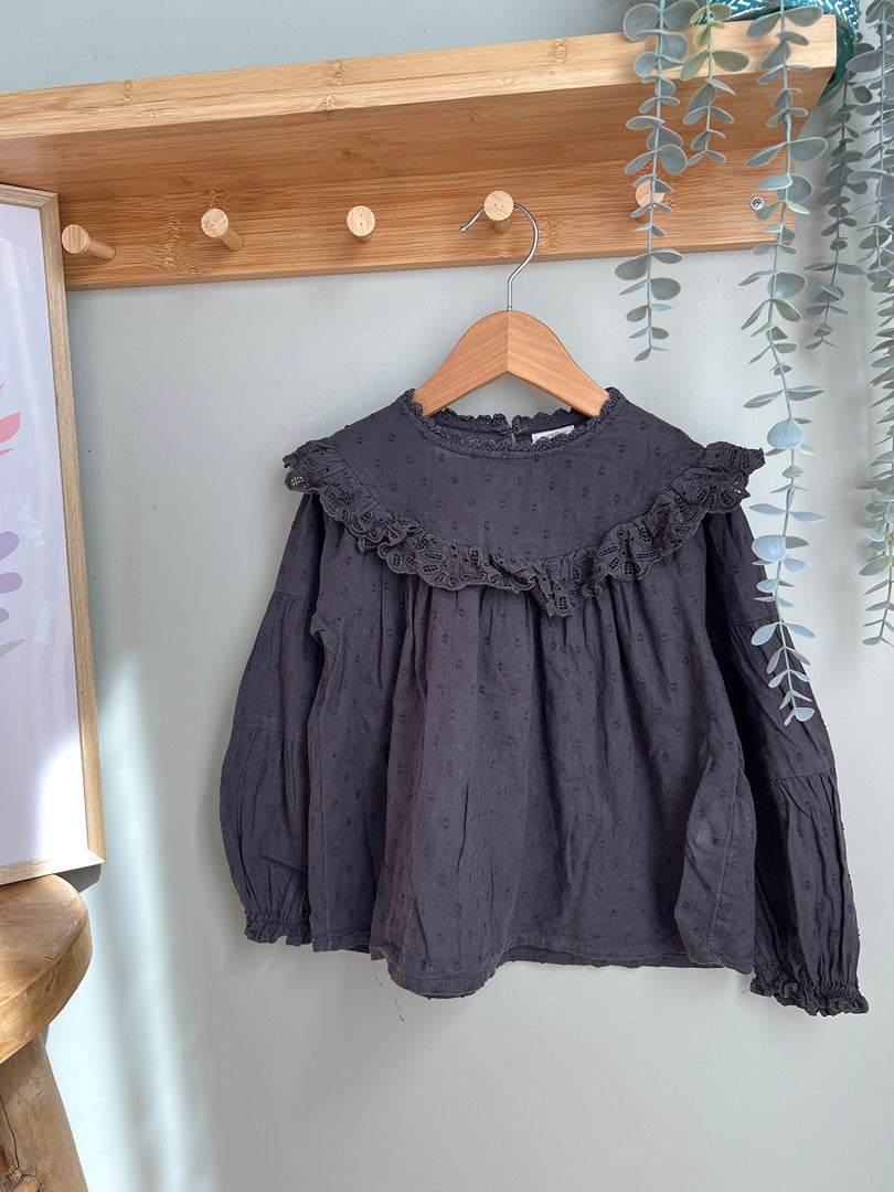 Blouse manches longues fille Tao Tape à l'œil - 5 ans - Noir