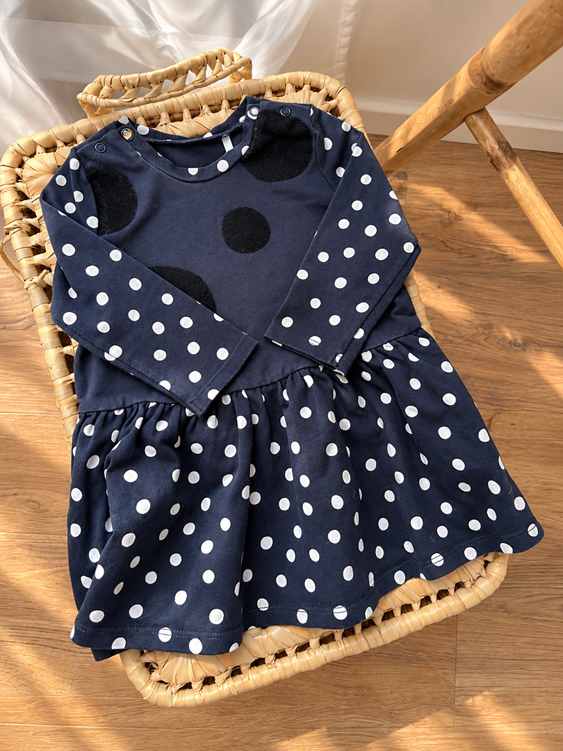 Robe Fille Ikks 12 Mois Hiver Manches Longues bleu marine