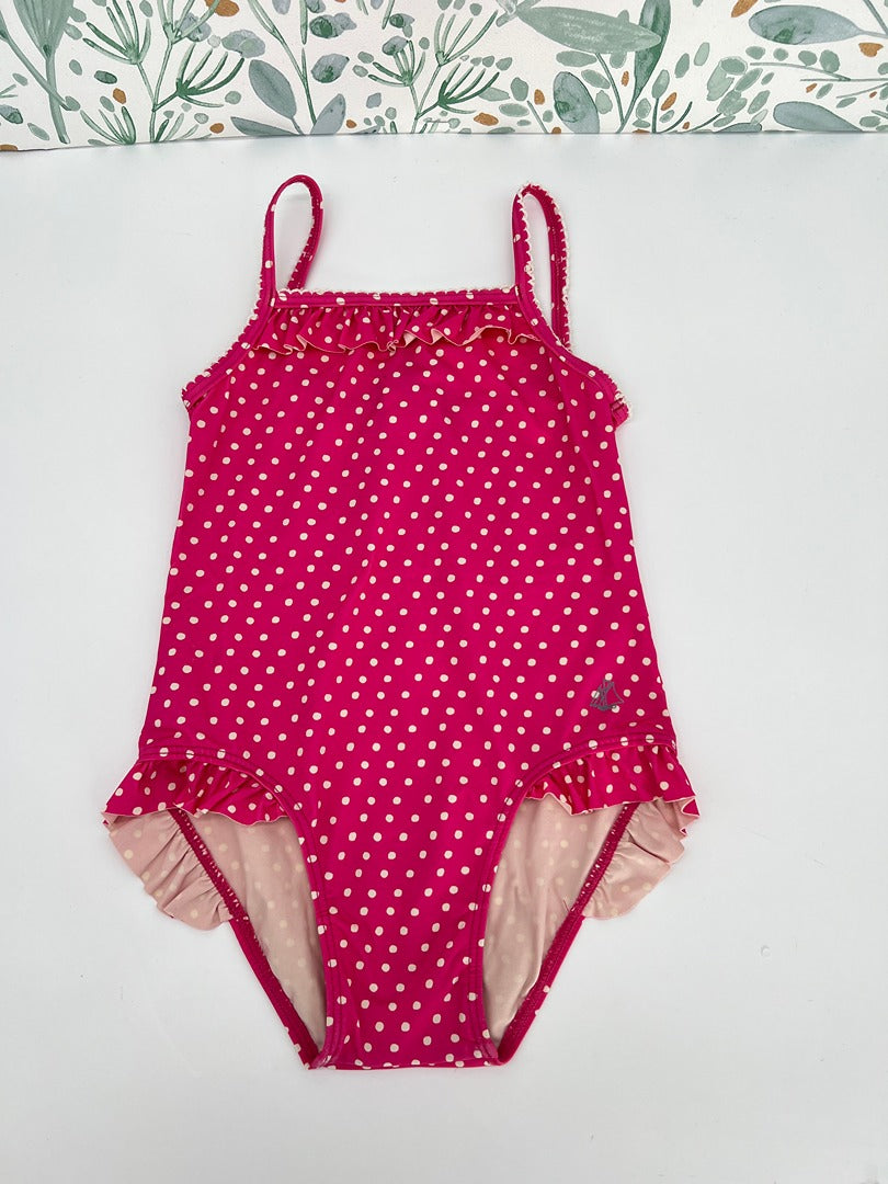 Maillot de bain 1 pièce rose à pois fille Petit Bateau - 2 ans - Rose