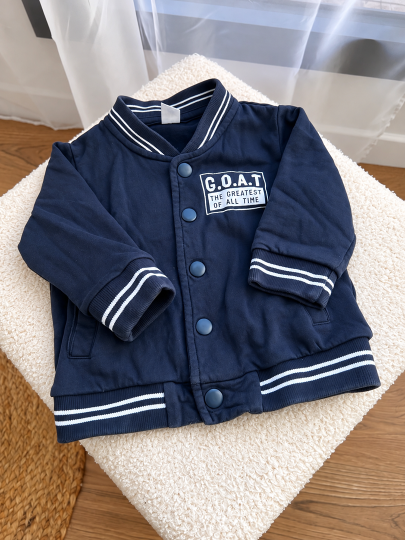 Veste teddy garçon Tape à l'œil bleu marine mi-saison manches longues 9 mois