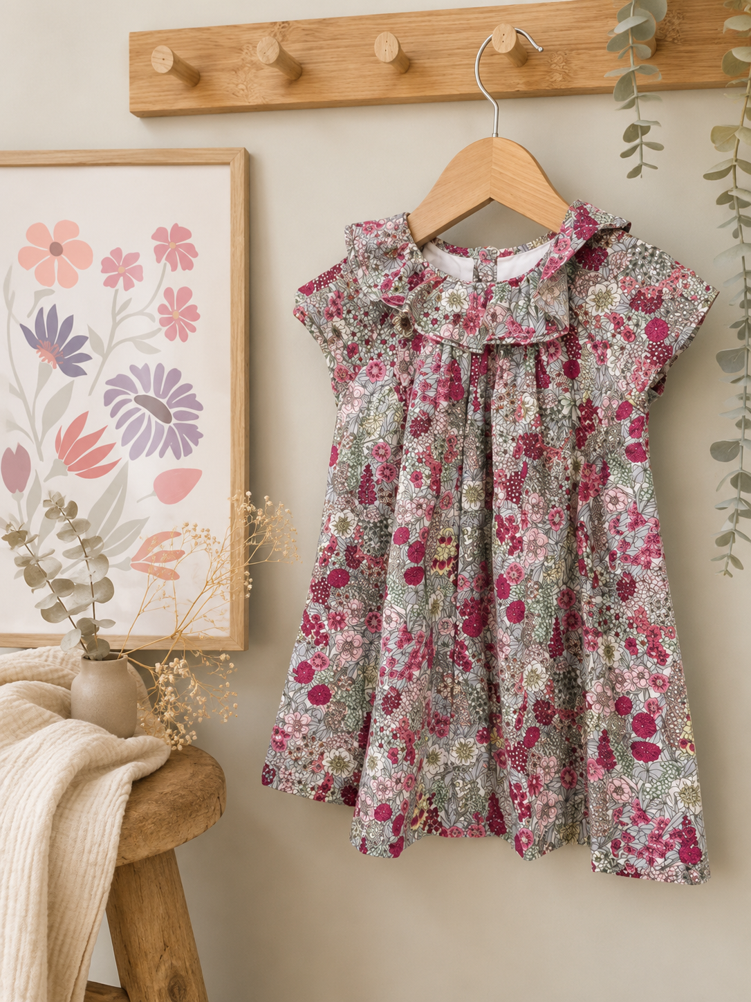 Robe été fleurie style Liberty fille Jacadi - 2 ans - Rose