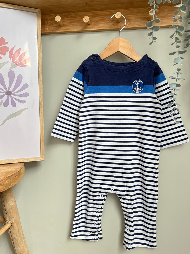 Combinaison Jacadi 2 ans - Mariène rayée bleu blanc
