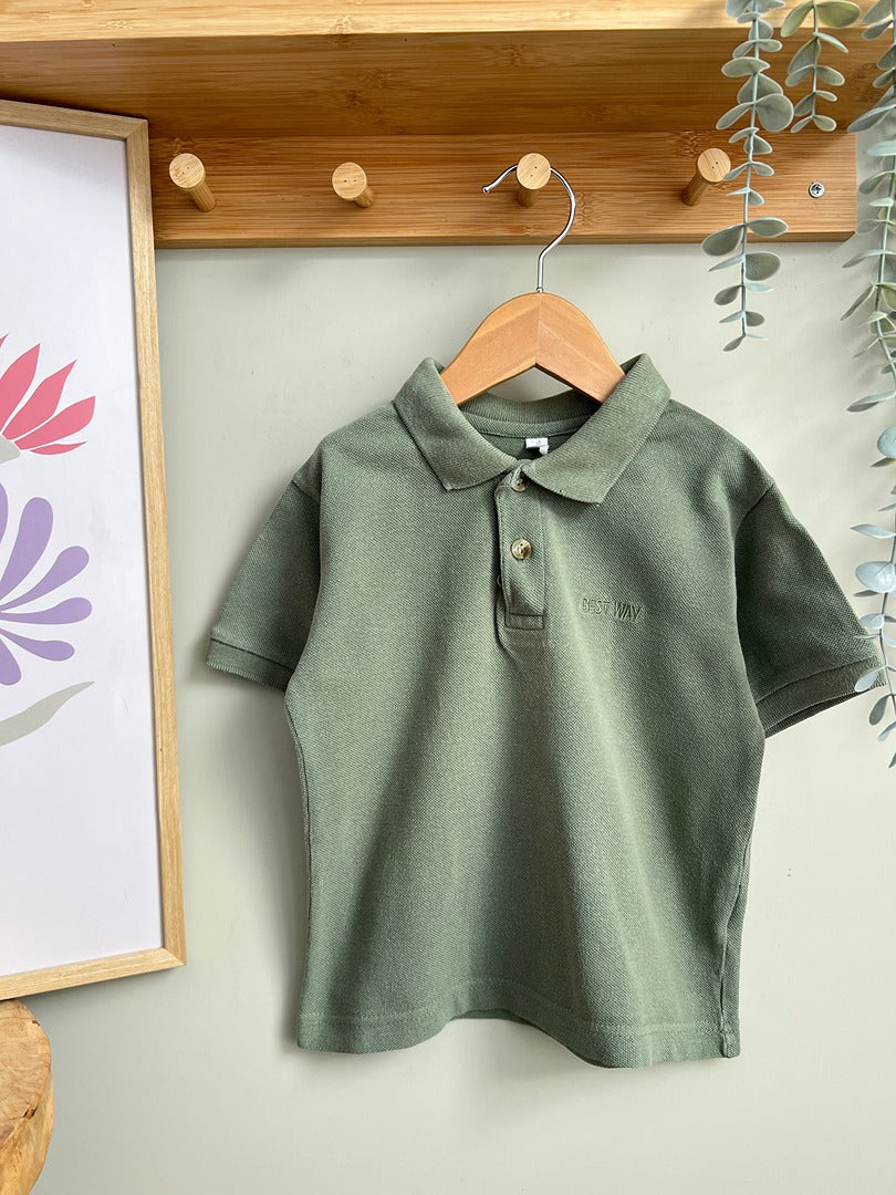Polo garçon vert 4 ans manches courtes été