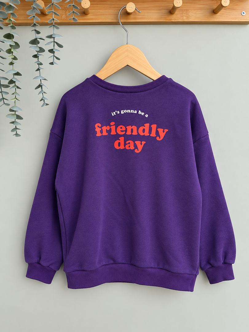 Sweat-shirt pull fille Kiabi violet mi-saison manches longues 8 ans