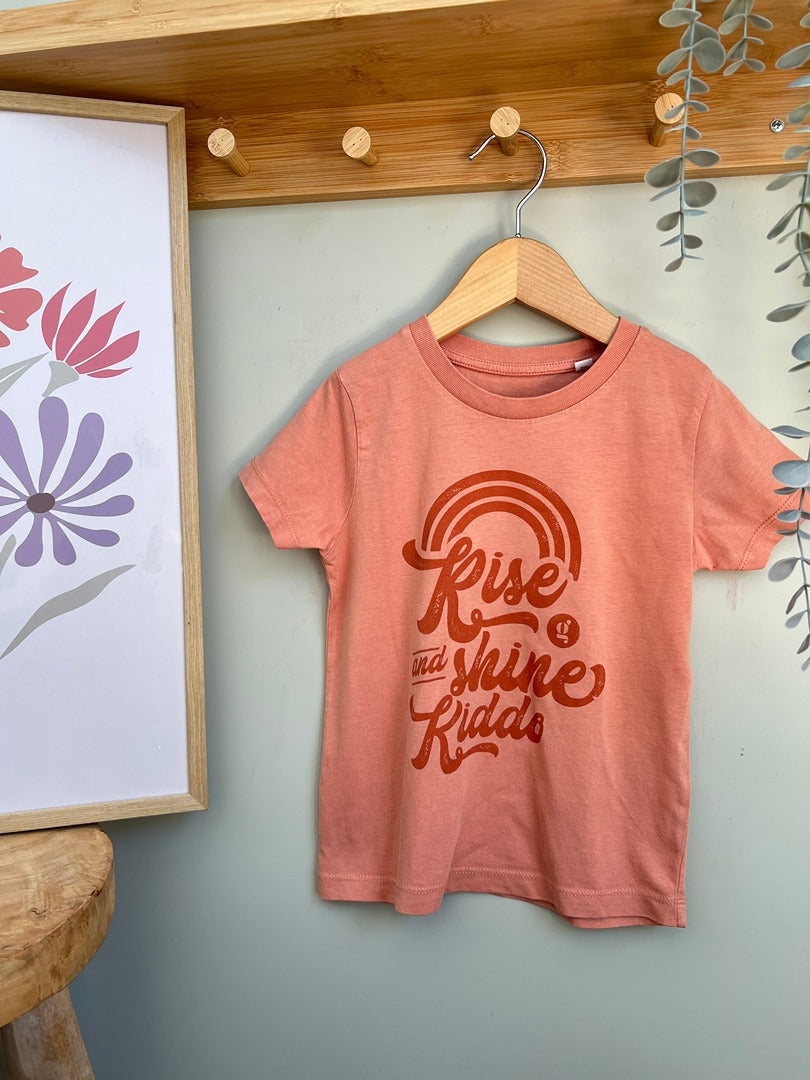 T-shirt Studio Ginette corail 4 ans mixte manches courtes été