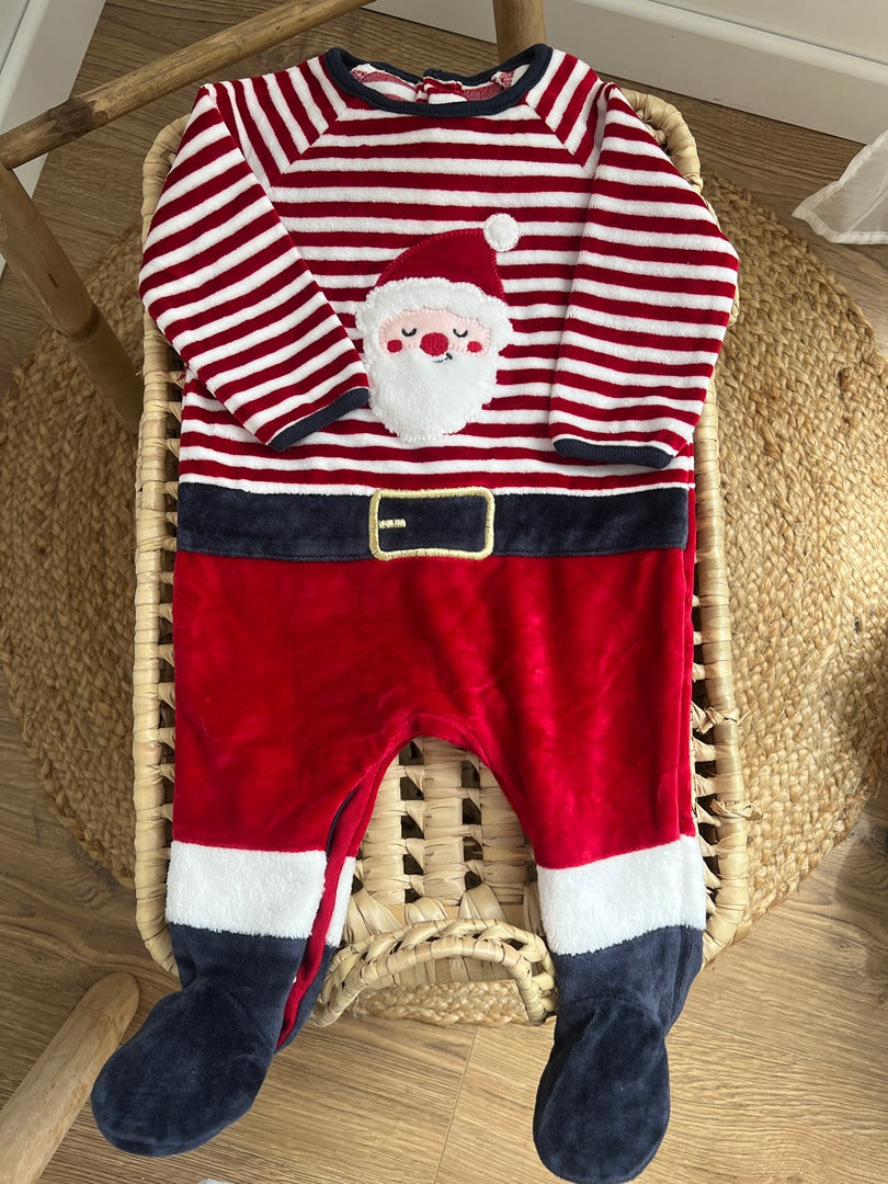 Pyjama velours 1 pièce Sergent Major 3 mois Noël rouge garçon