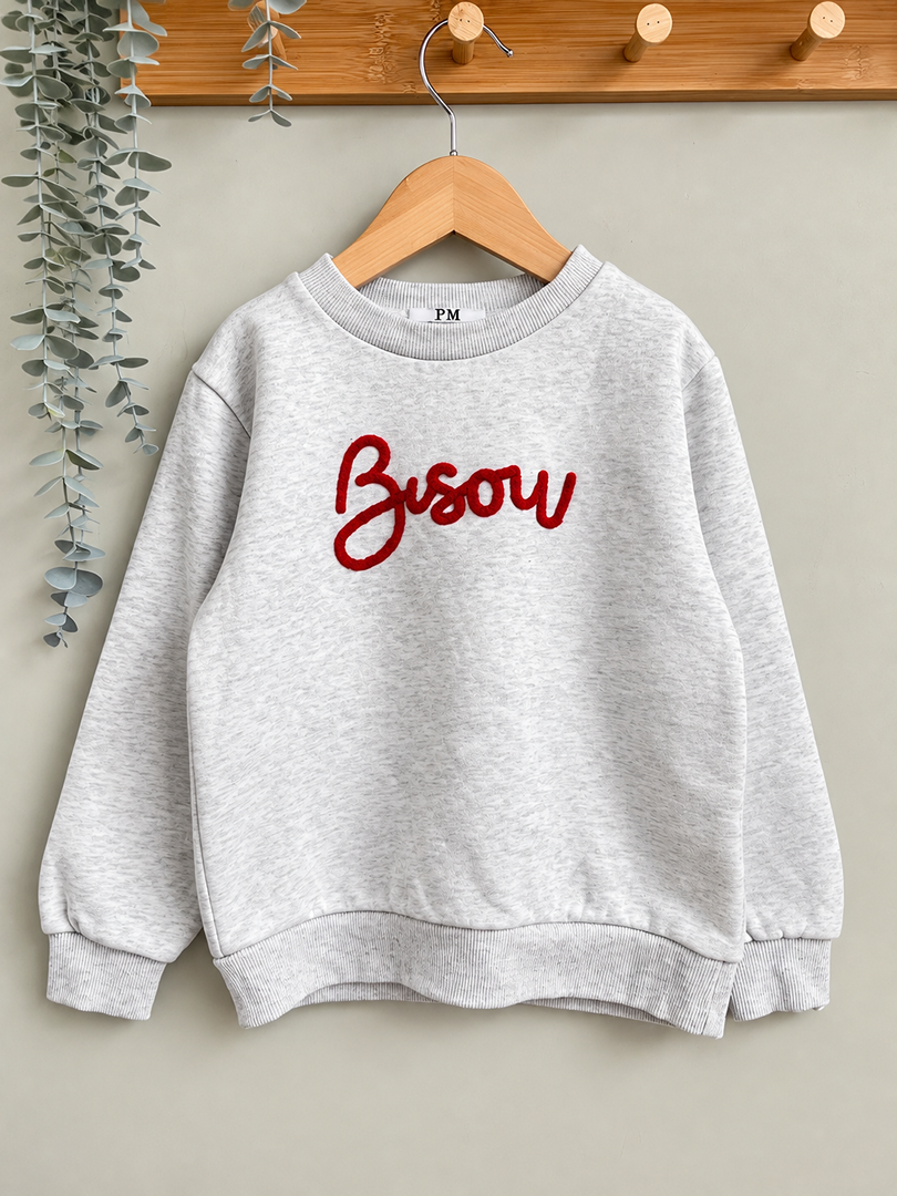 Sweat fille Mère & Fille gris bisou mi-saison 6 ans manches longues