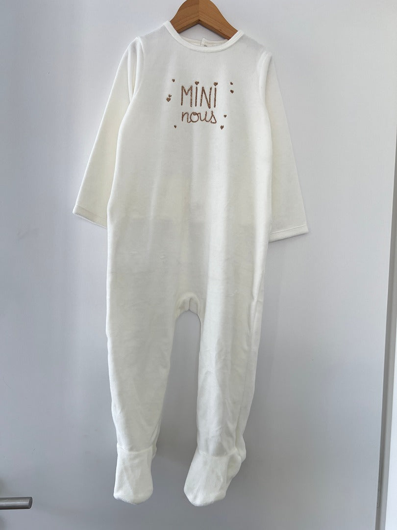 Pyjama 1 pièce en velours Tape à l'œil 3 ans blanc mixte hiver - garçon ou fille