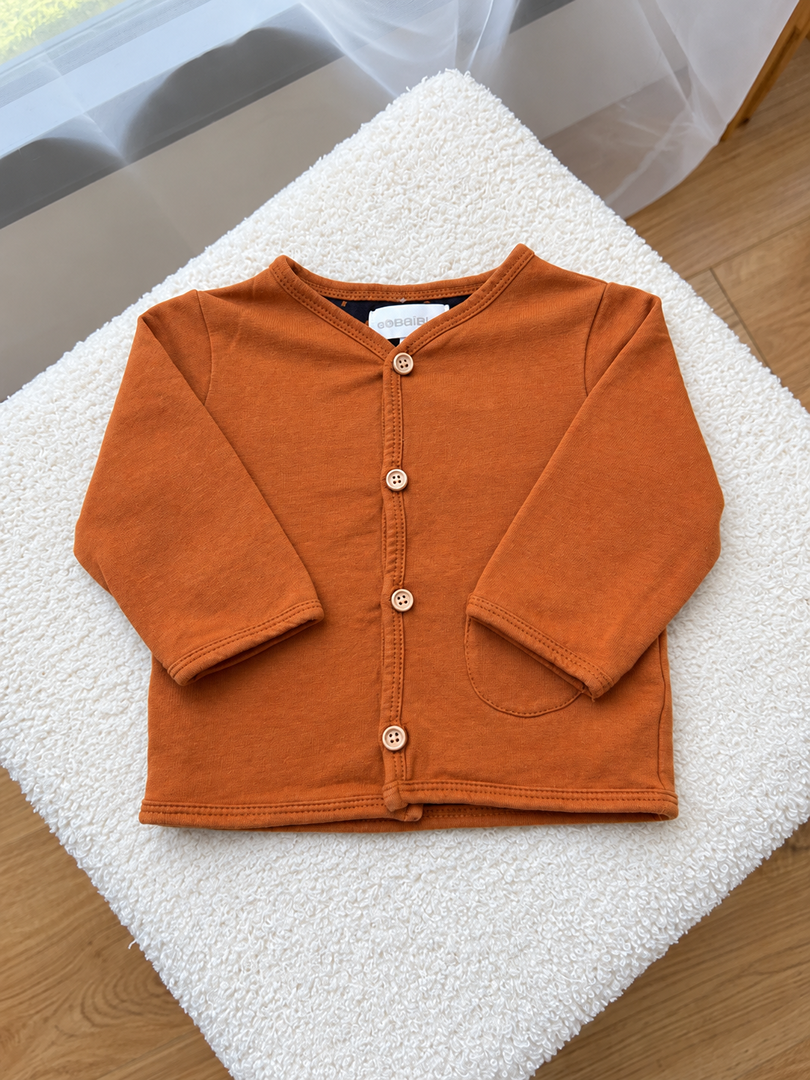 Gilet bébé garçon Orchestra marron orange 3 mois mi-saison manches longues