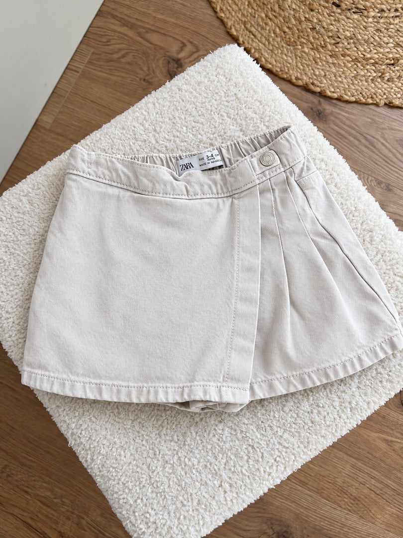 Jupe-short fille Zara beige crème mi-saison 4 ans