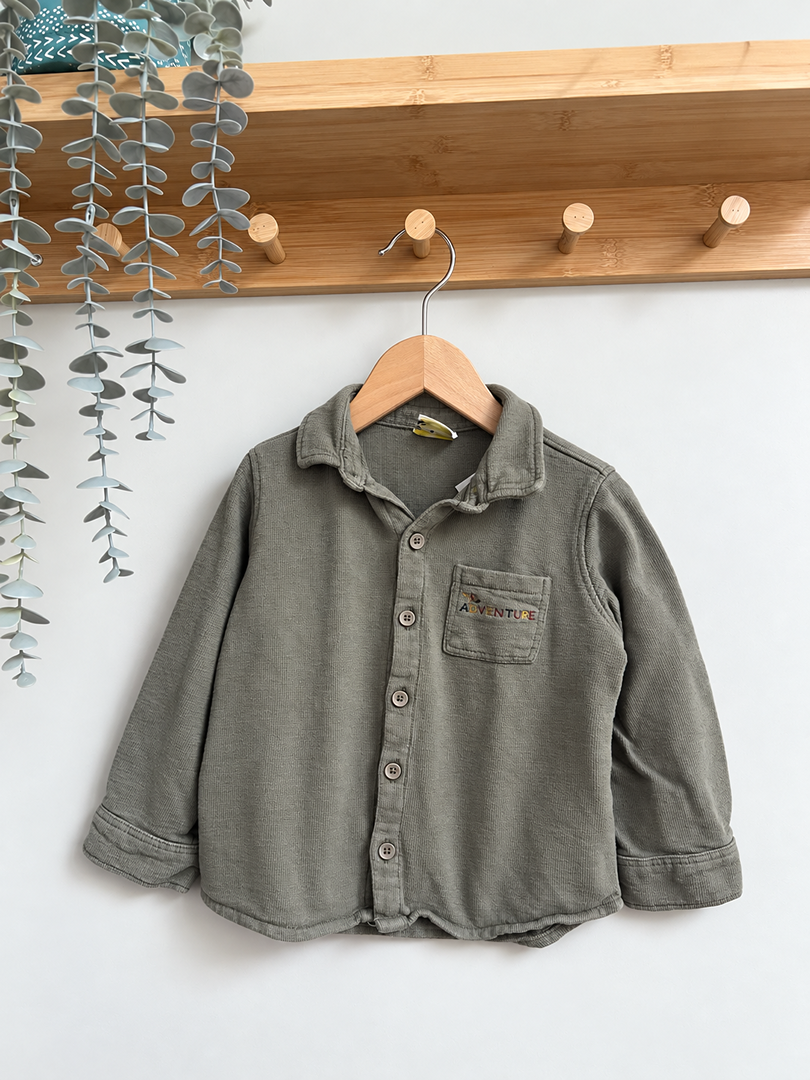 Chemise garçon Tape à l'œil kaki mi-saison manches longues 2 ans
