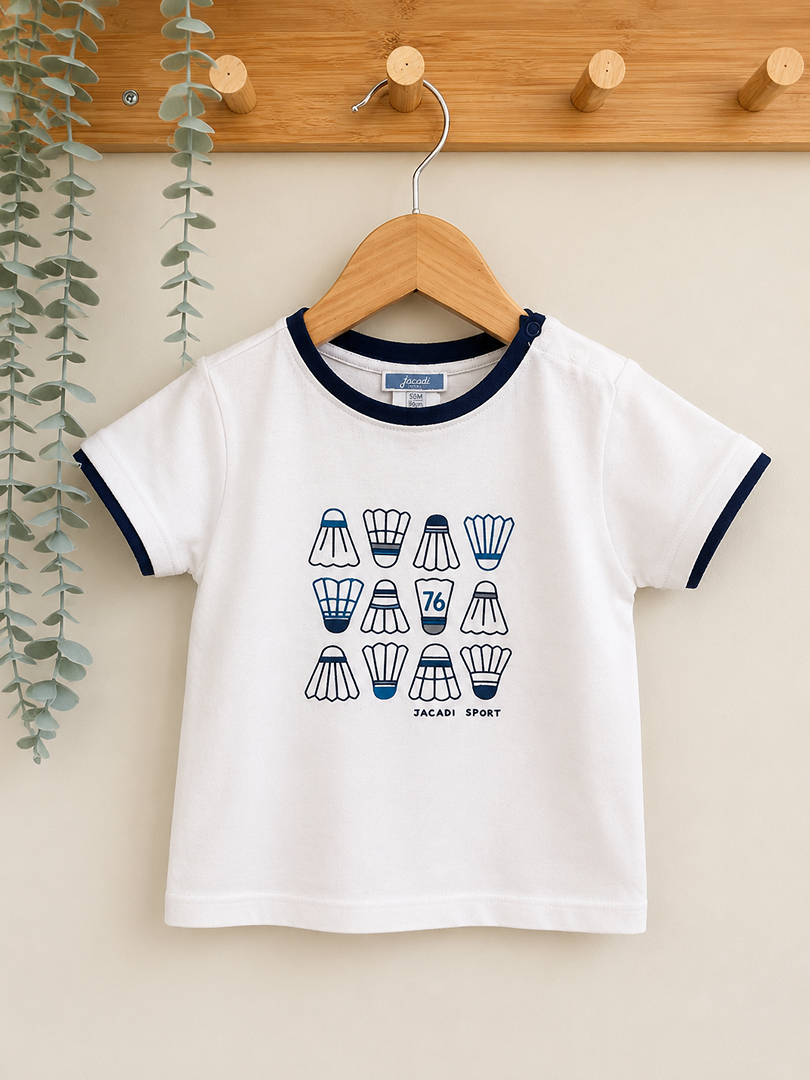 T-shirt blanc Jacadi 3 ans garçon manches courtes été