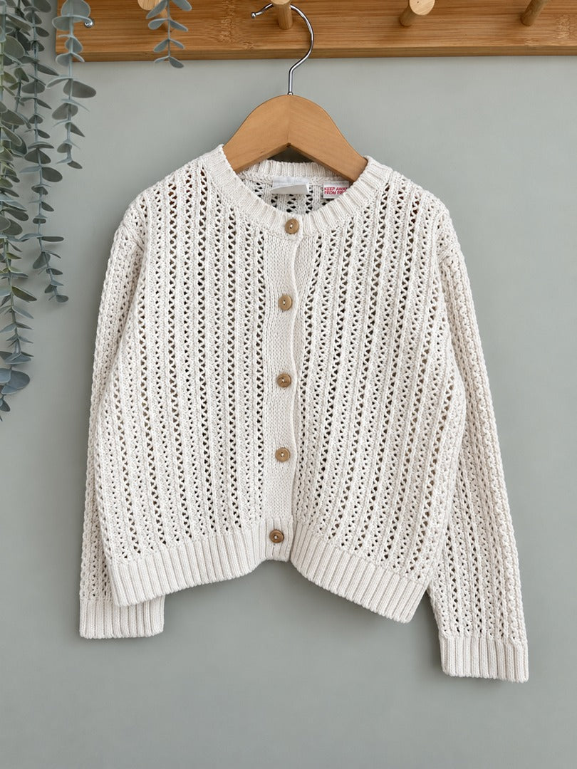 Gilet fille Zara crème mi-saison manches longues 3 ans