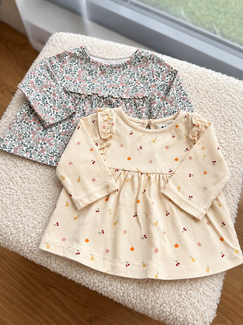Lot de 2 t-shirts manches longues fille Kiabi mi-saison 1 mois