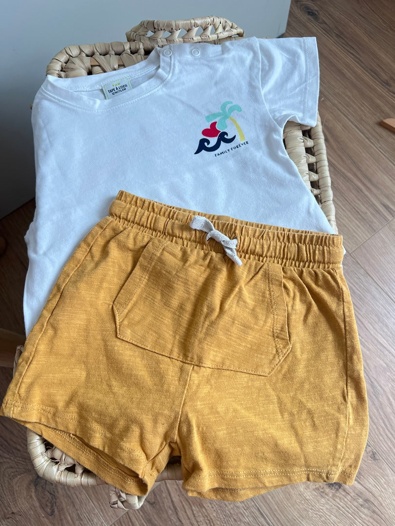 Ensemble Été Tao Et Mango 12 Mois Garçon Manches Courtes