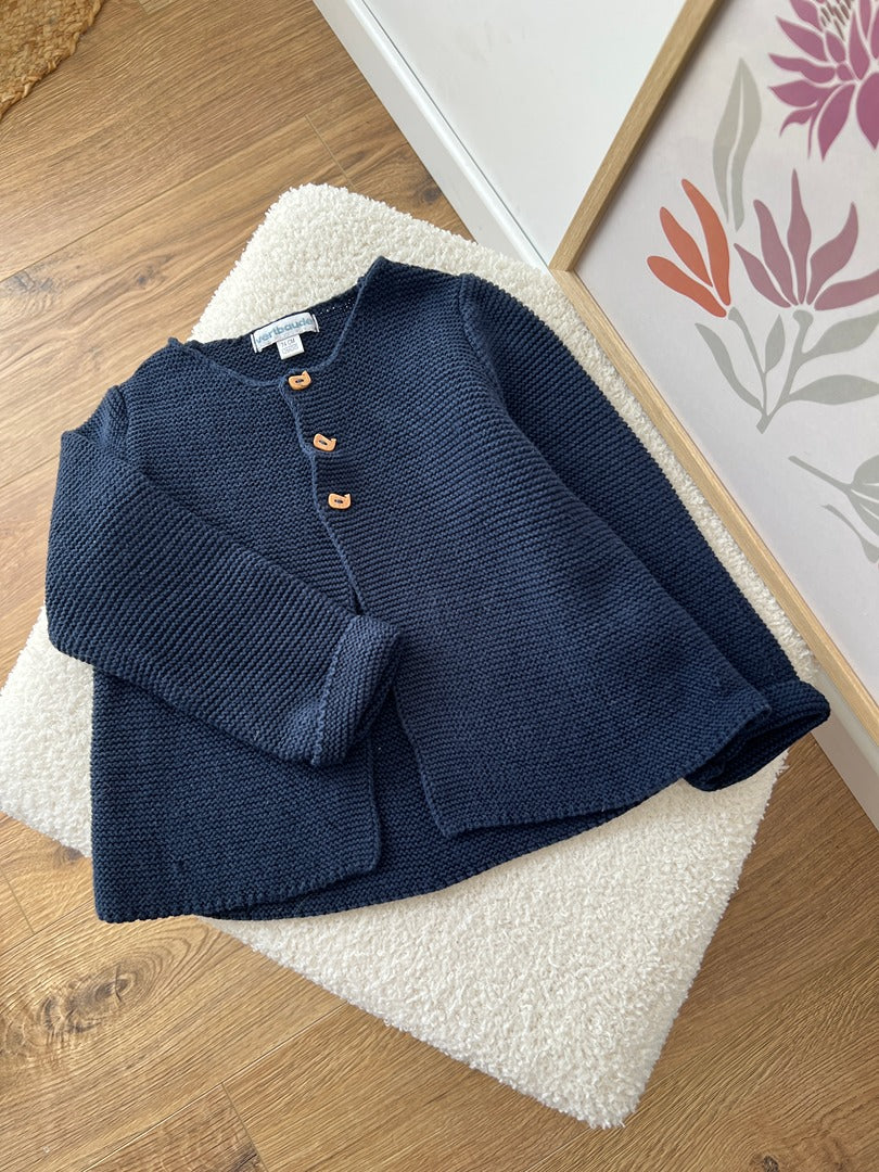 Gilet fille Vertbaudet 12 mois bleu marine coton manches longues