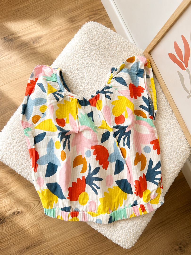 Blouse fille Catimini 5 ans été manches courtes blanc