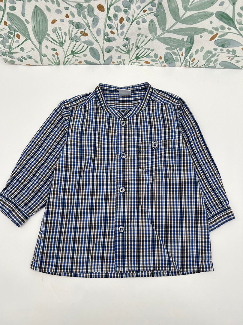 Chemise à carreaux Petit Bateau - 12 mois - Bleu - Garçon