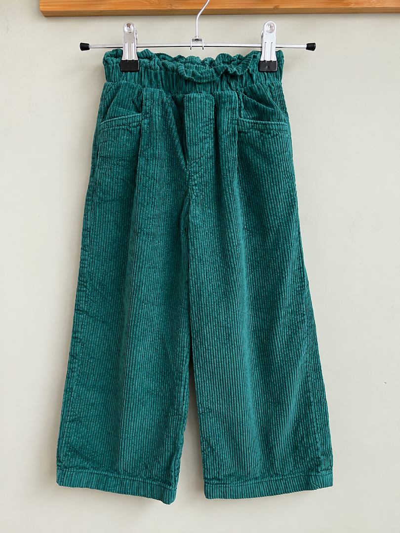 Pantalon large velours côtelé fille Kiabi vert 4 ans hiver