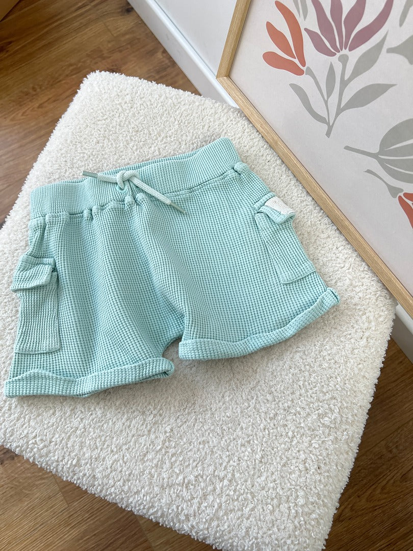 Short gauffré nid d'abeille garçon été Npo Baby - 18 mois - Vert menthe