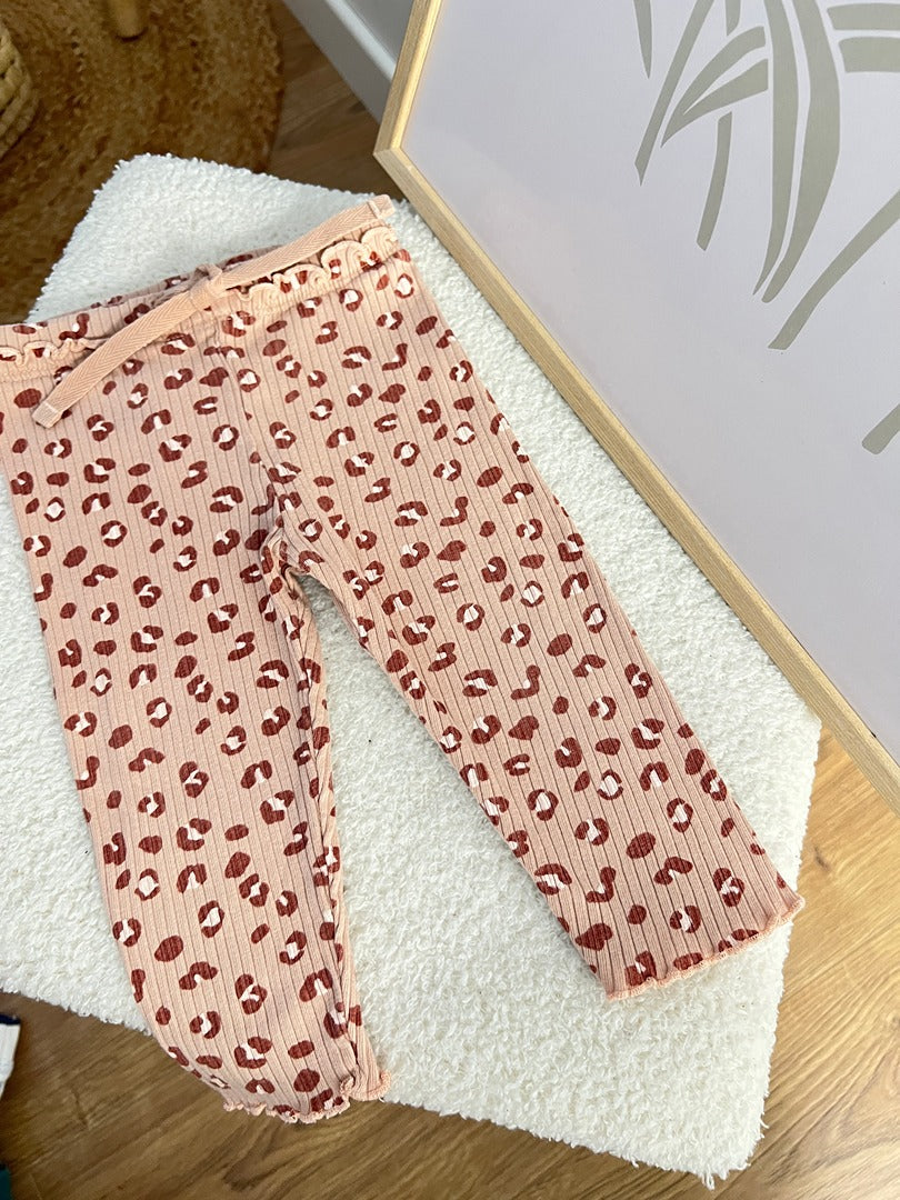 Legging côtelé léopard Bout'chou - Rose 9 mois fille