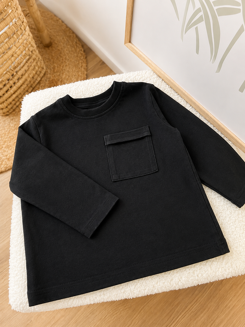 T-shirt Manches Longues Noir Zara Garçon 12 Mois Mi-saison