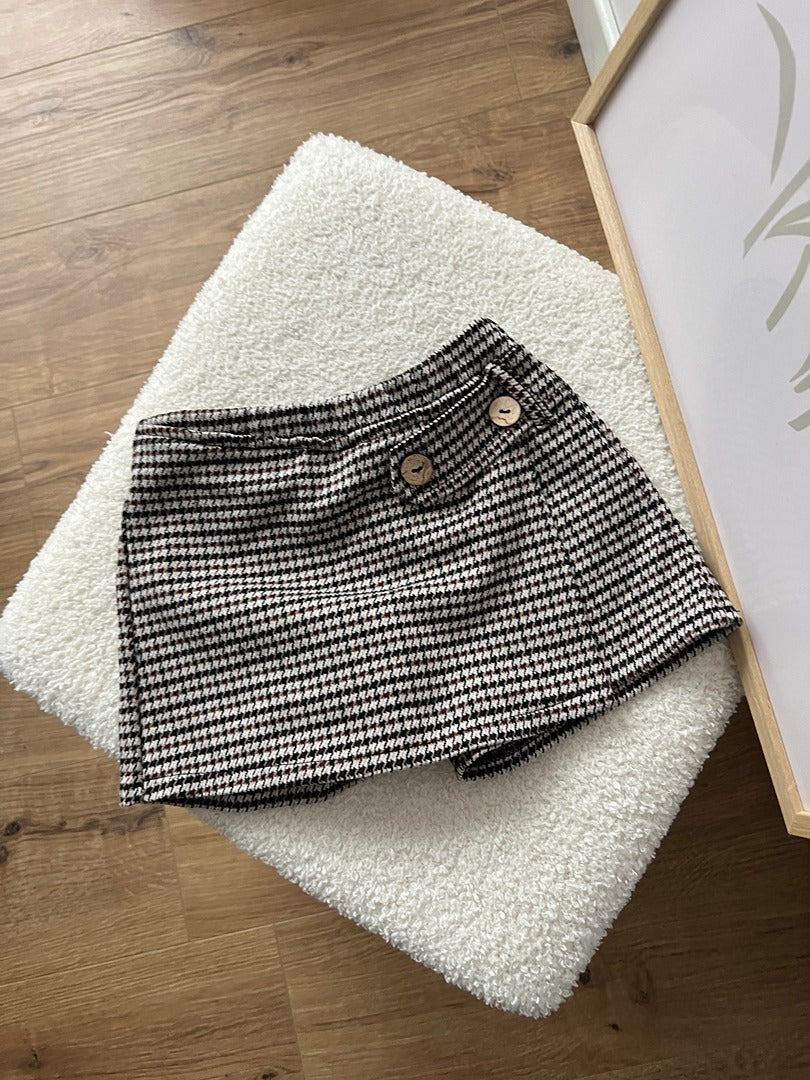 Jupe-short à carreaux fille P'tit Môme - 3 ans - Noir et blanc