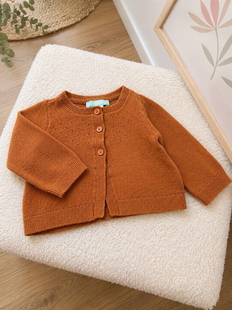 Gilet fille Obaïbi 3 Mois Manches Longues mi-saison camel