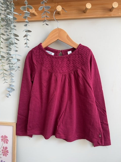 T-shirt fille Okaïdi rose 5 ans manches longues mi-saison