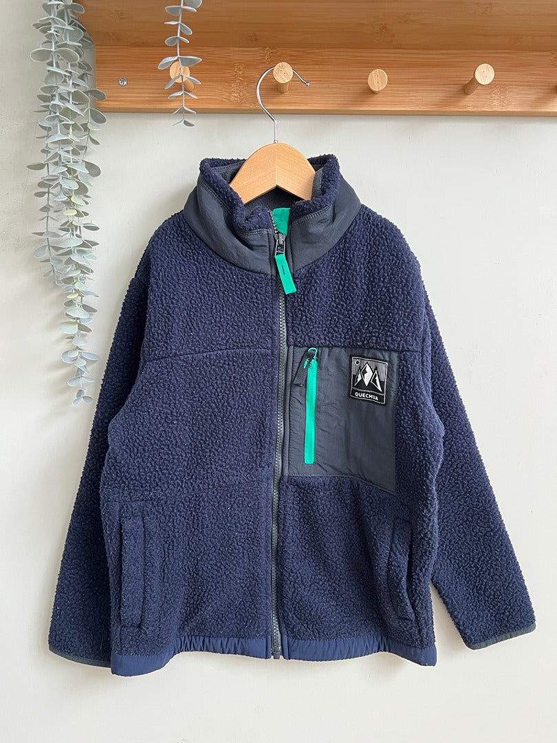 Veste polaire garçon Quechua bleu hiver manches longues 8 ans
