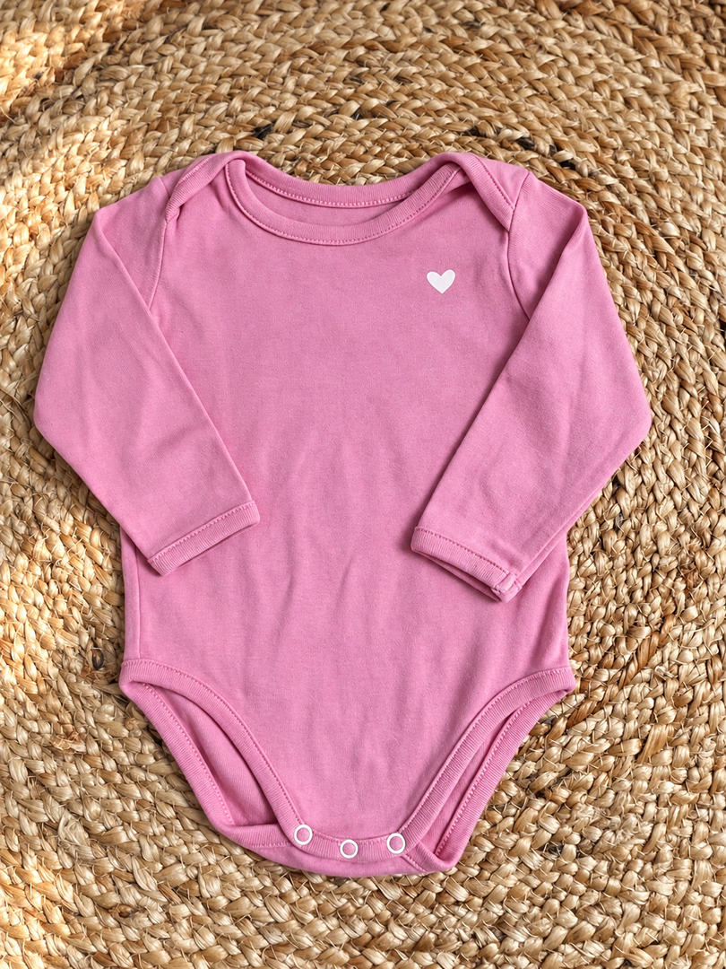 Body manches longues rose Boutchou fille 18 mois mi-saison col Us