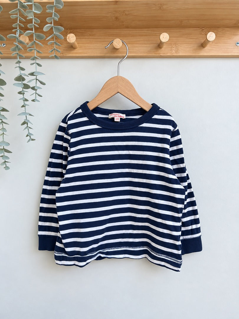 T-shirt manches longues garçon Tape à l'œil rayé bleu mi-saison 3 ans