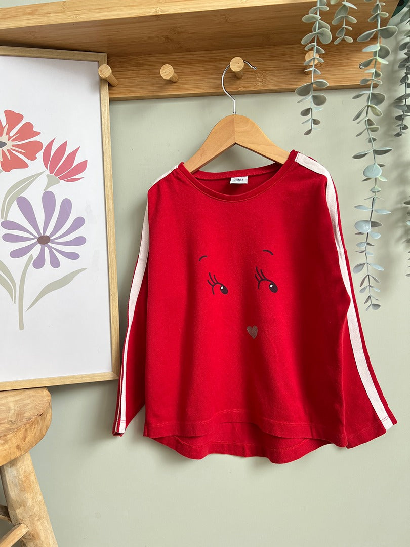 T-shirt manches longues Petit Bateau fille 6 ans rouge mi-saison
