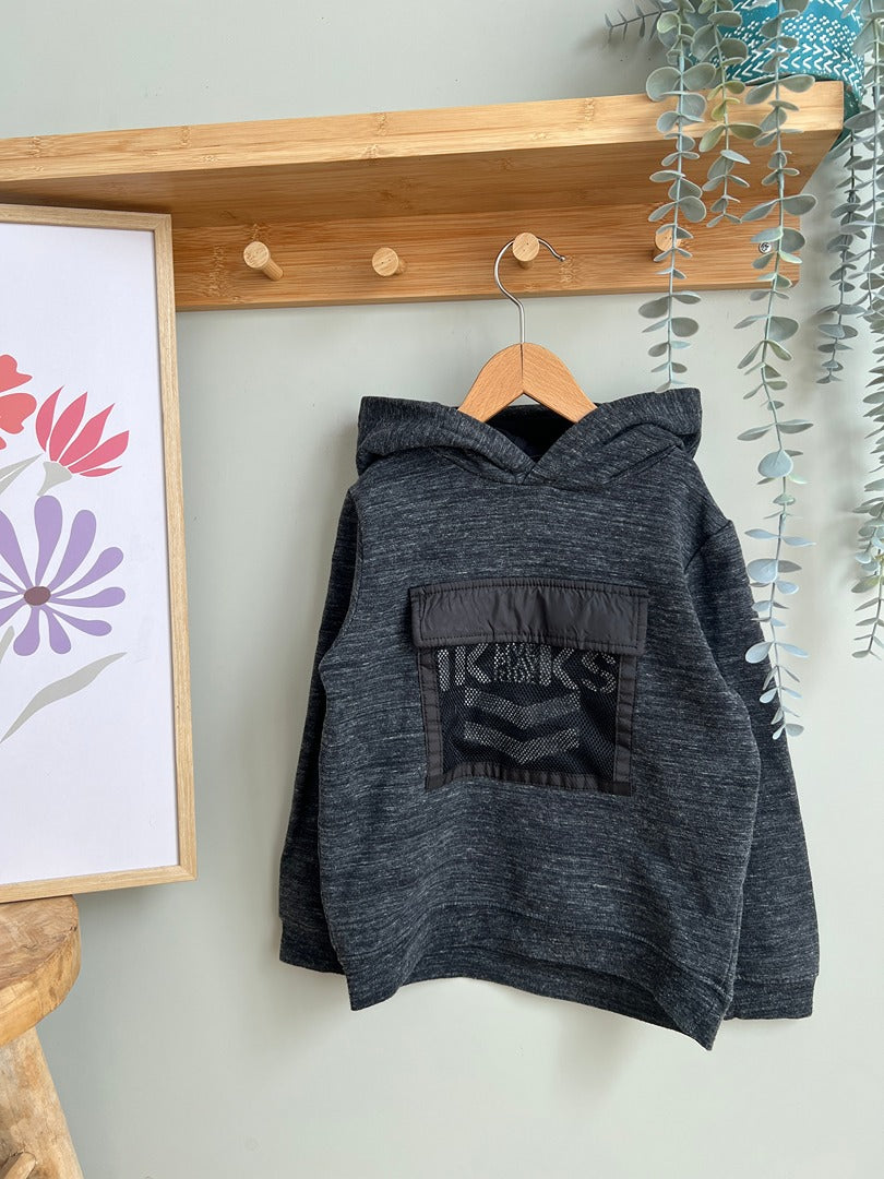 Sweat à capuche Ikks 5 ans garçon gris chiné hiver