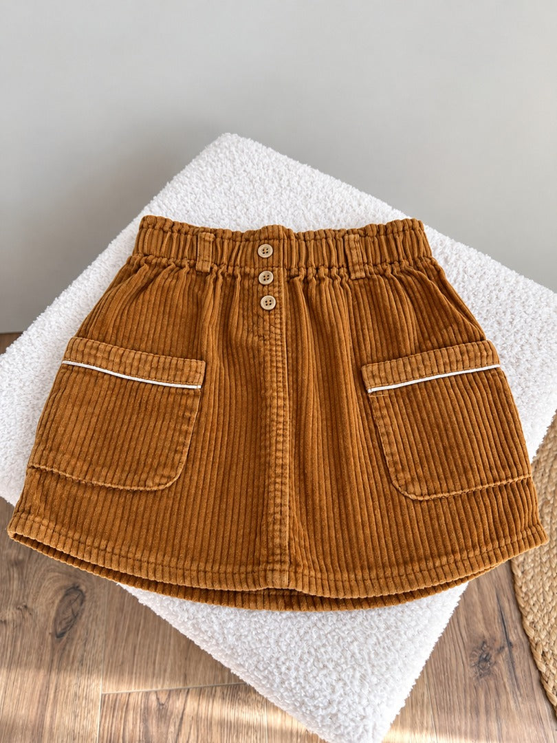 Jupe fille Tape à l'oeil velours marron 6 ans automne hiver