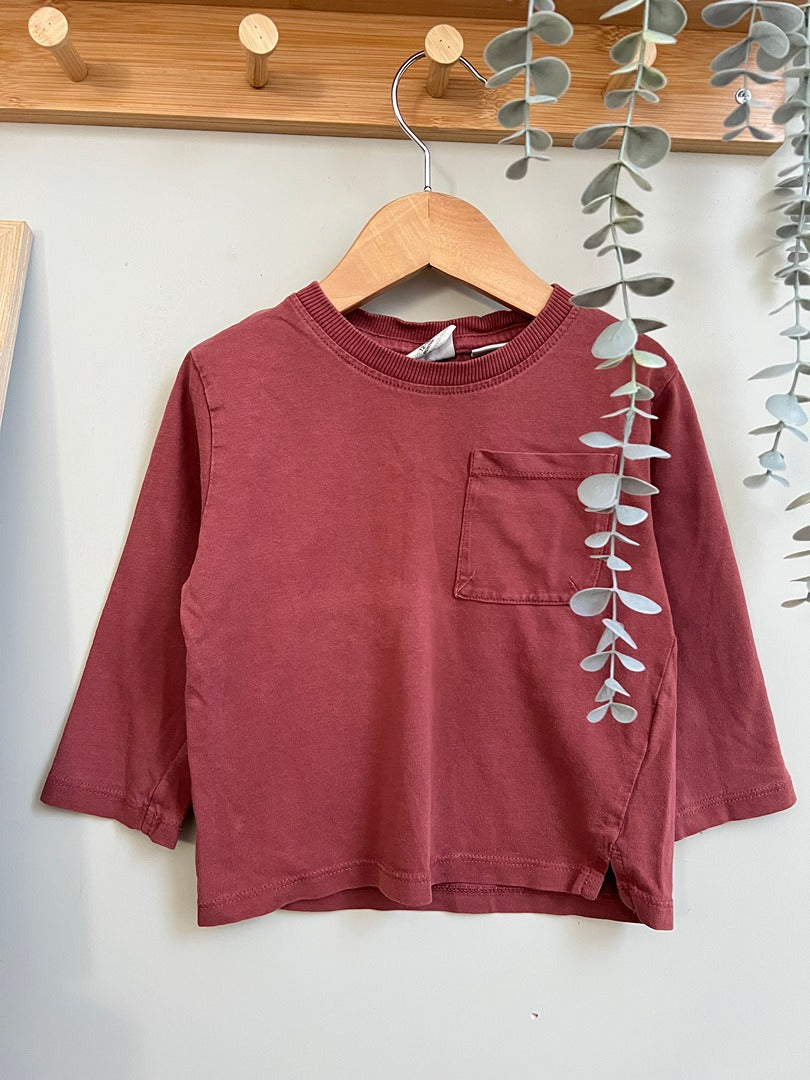 T-shirt manches longues Zara - 12 mois / 18 mois - Garçon - État : Excellent