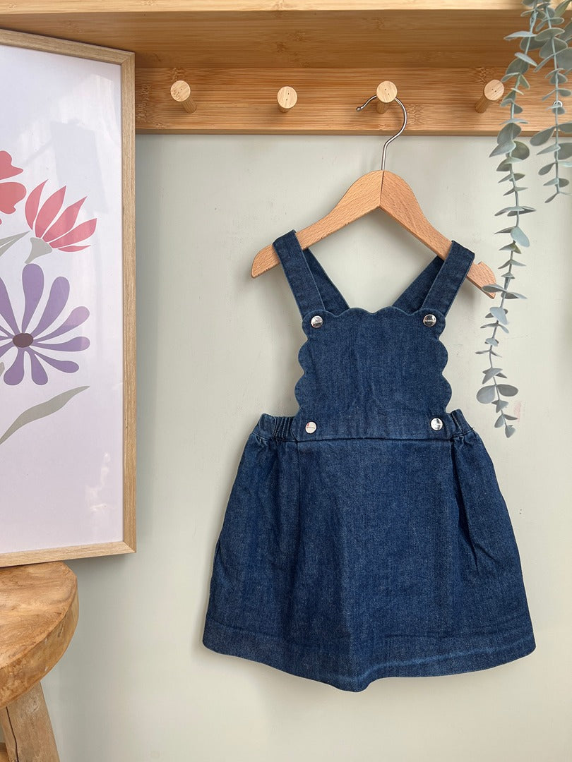 Robe salopette chasuble en jean fille Jacadi - 3 ans - Bleu