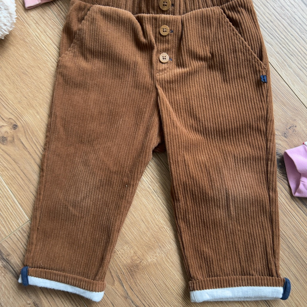 Pantalon velours marron Obaïbi fille 12-18 mois / 80cm - Automne