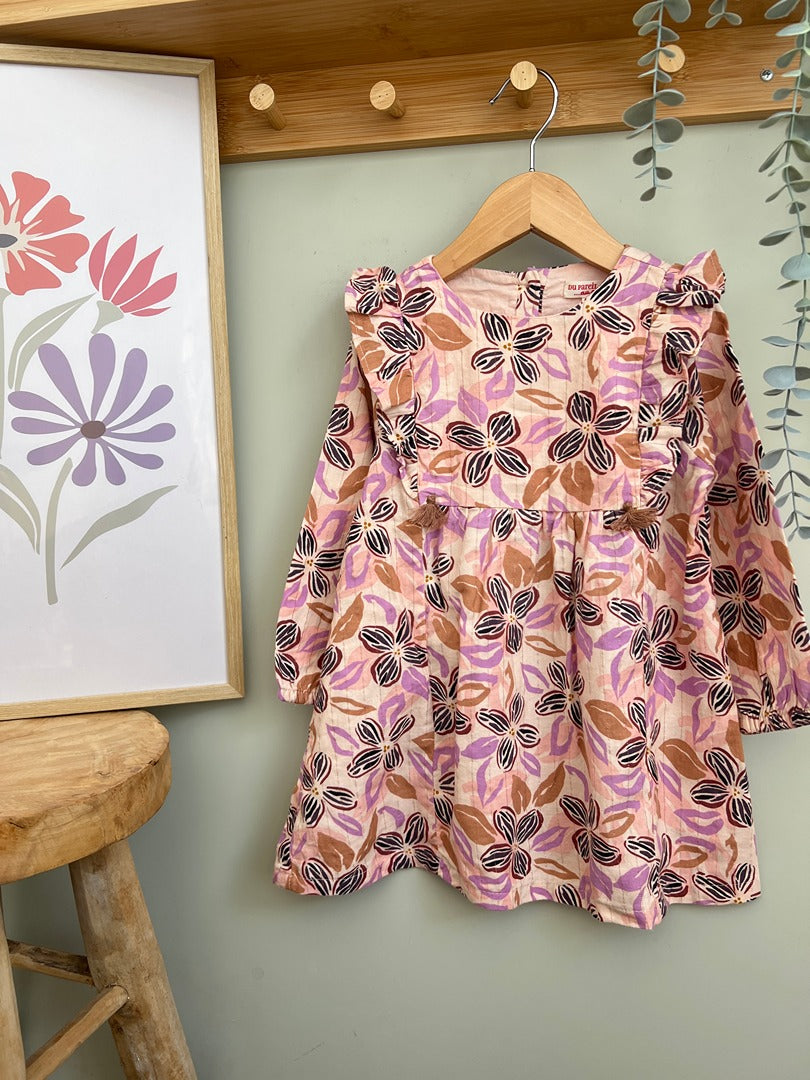 Robe rose fille Du Pareil au même 3 ans fleurs mi-saison