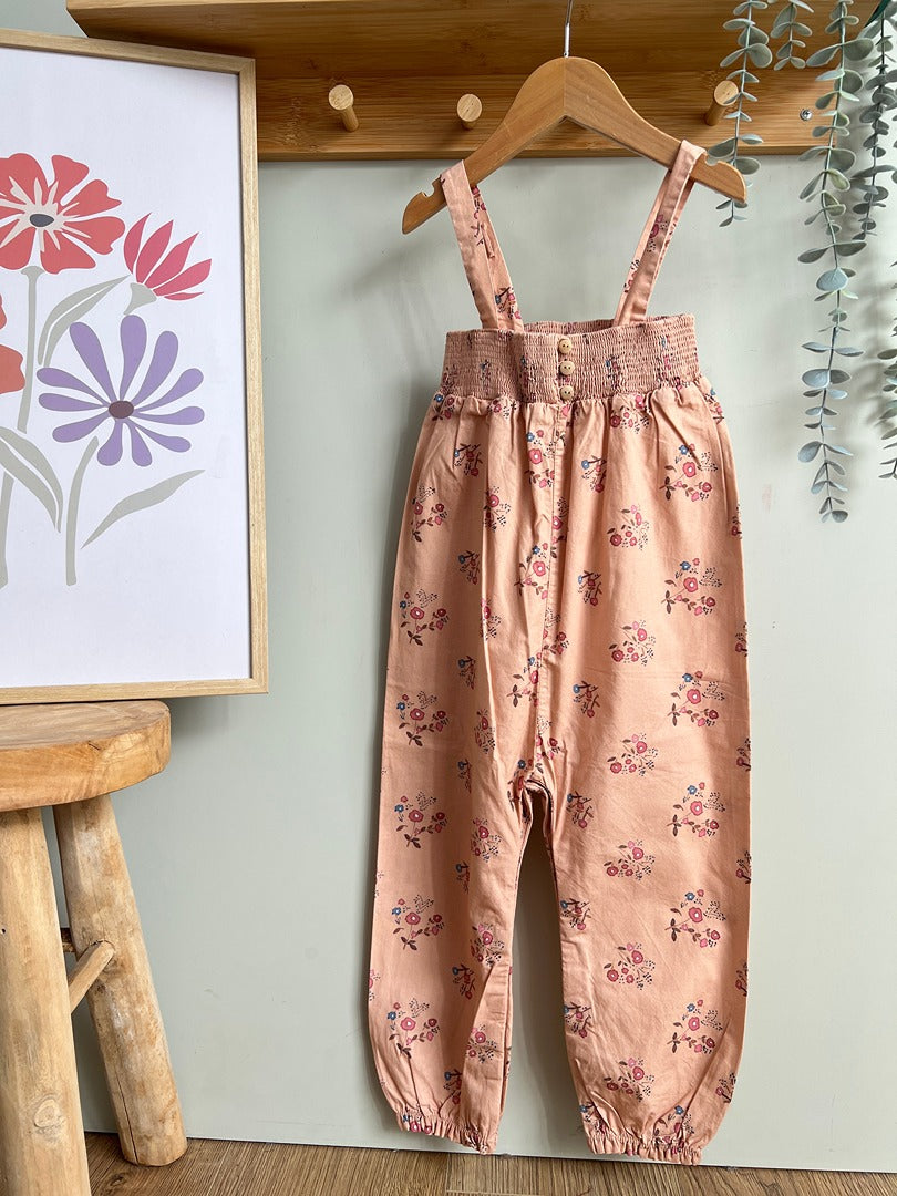 Combinaison fleurie Bonnet à Pompon fille 2 ans été