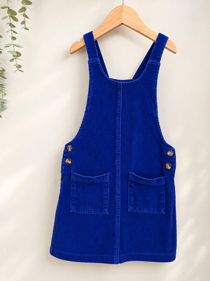 Robe salopette fille Kiabi 8 ans bleu velours côtelé mi-saison